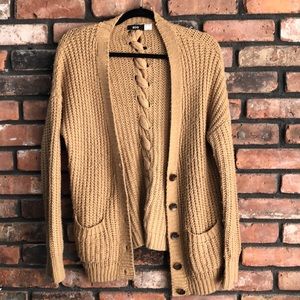 XS tan cardigan from Urban Outfitters